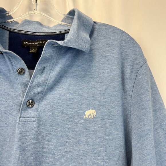 Banana Republic Womens Short Sleeve Polo Top Pullover Blue Size Large - Picture 3 of 8